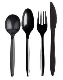 Heavy weight black polypropylene disposable cutlery