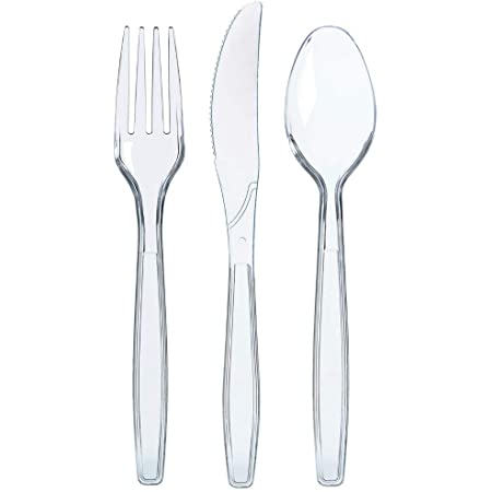 Extra heavy weight clear polystyrene cutlery